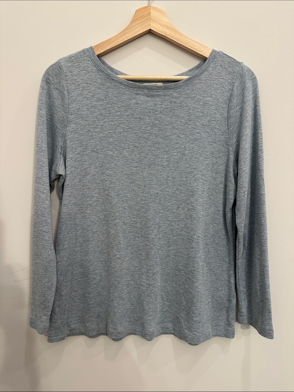 NIC+ZOE Heathered Light Blue Long-Sleeve Crew Top